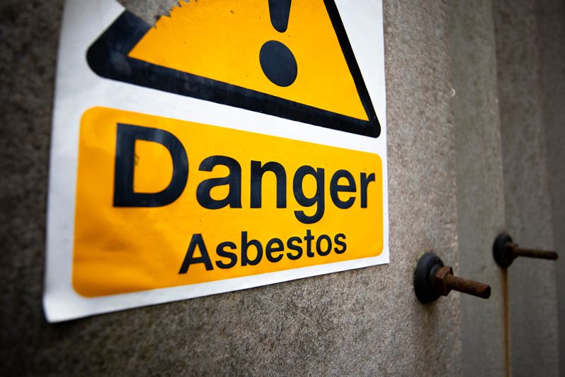 Asbestos esposure warning sign